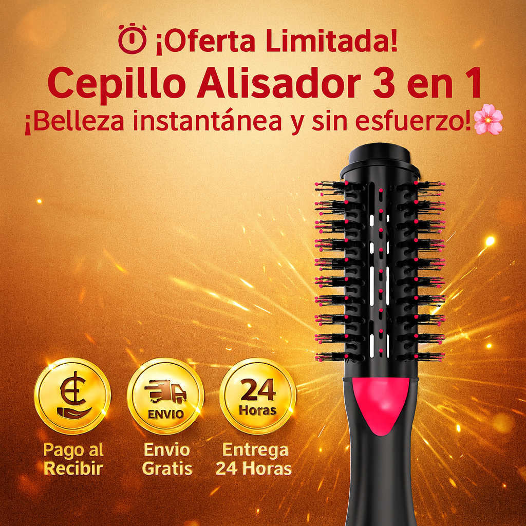 💥 De despeinada a divina en 5 minutos — ¡Cepillo 3 en 1 que transforma tu rutina! ✨