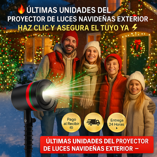 🎅 Convierte Tu Fachada en un Show Navideño – Proyector de Luces Exterior 🎅🌟