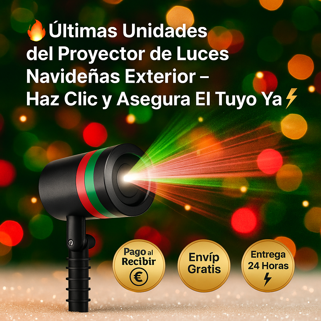 🎅 Convierte Tu Fachada en un Show Navideño – Proyector de Luces Exterior 🎅🌟