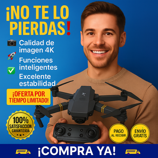 🚀 ¡Graba en 4K como un profesional! Doble cámara, vuelo estable y maletín GRATIS 🎒 🔥 Solo por tiempo limitado — ¡Aprovecha ahora!