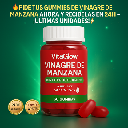 🔥 Gummies de Vinagre de Manzana – Adelgaza, Desintoxica y Aumenta tu Energía con 1 Porción al Día 🍏