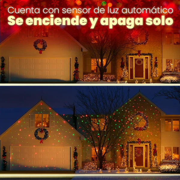 🎅 Convierte Tu Fachada en un Show Navideño – Proyector de Luces Exterior 🎅🌟