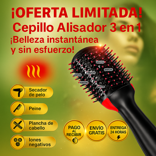 💥 De despeinada a divina en 5 minutos — ¡Cepillo 3 en 1 que transforma tu rutina! ✨