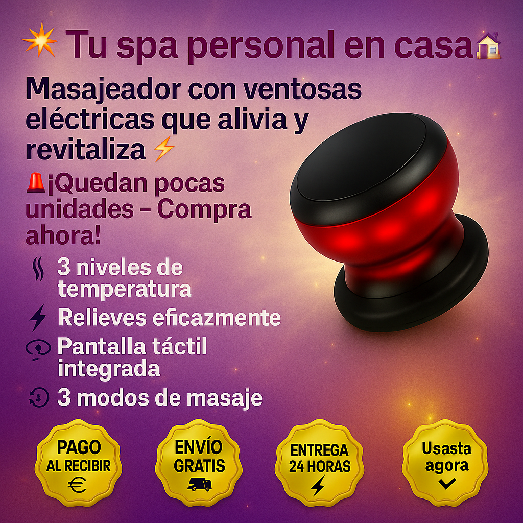 💆‍♀️ ¡Relaja tu cuerpo al instante! Masajeador Eléctrico de Succión con Ventosas 🔥 ⚠️ ¡Solo por tiempo limitado – Aprovéchalo ya!