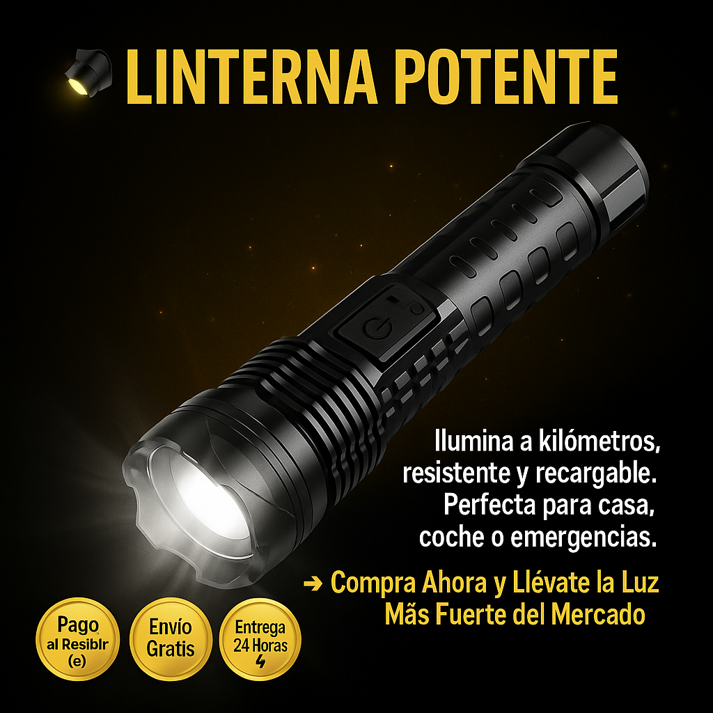 ⚡ Linterna Militar Premium 👉 Resistente, Recargable y Súper Brillante 🔋