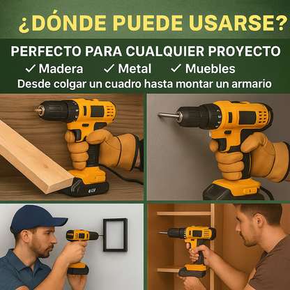 💪 ¡Potencia, precisión y autonomía total! — Taladro Eléctrico con 2 baterías y 24 piezas 🔧